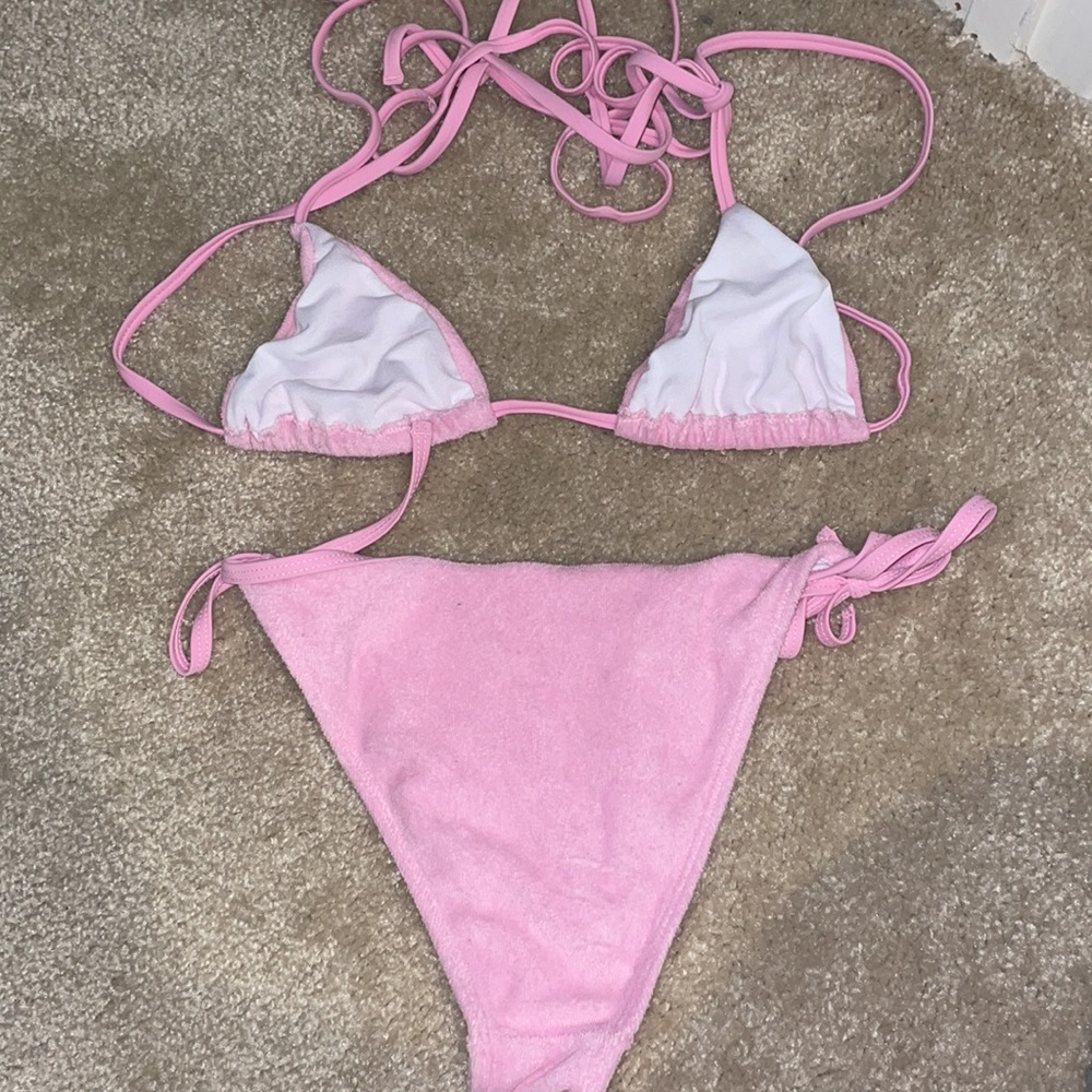 Pink Terry Cloth Bikini - Picture 2 of 2